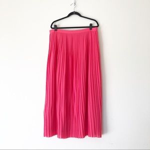 J Crew hot pink pleated maxi skirt